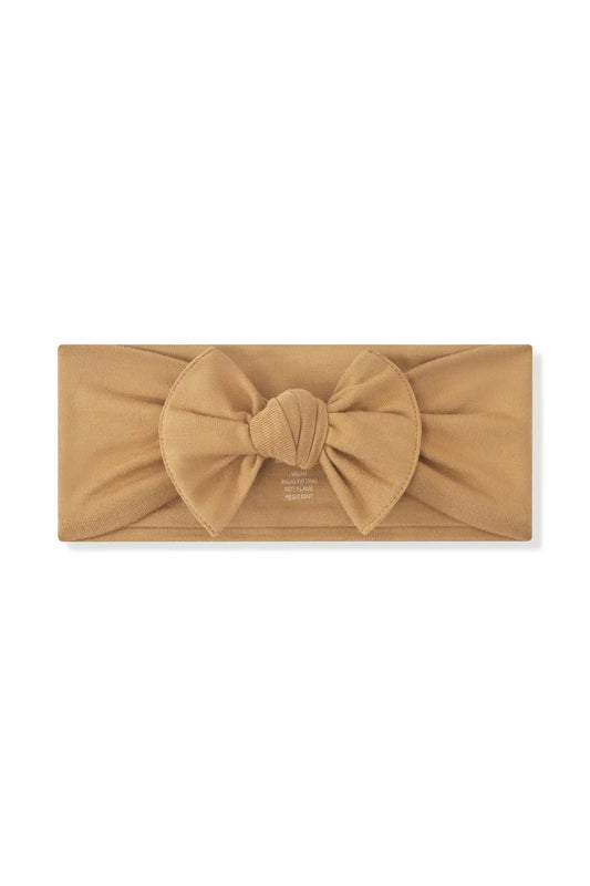 Knotted Bow Headband in Ochre