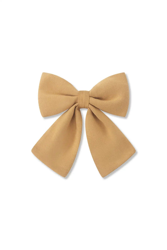 Large Alligator Clip Bow in Ochre