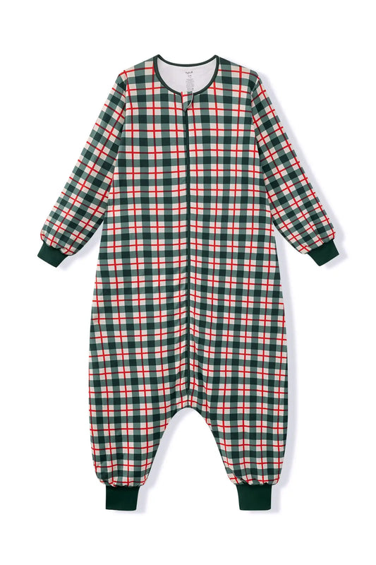 Long Sleeve Adult Sleep Bag Walker in Holiday Plaid
