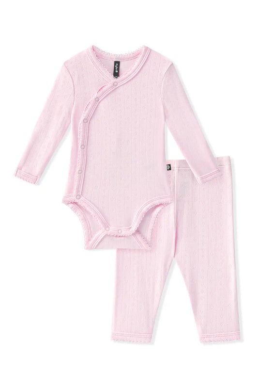 Pointelle Kimono Set in Sakura