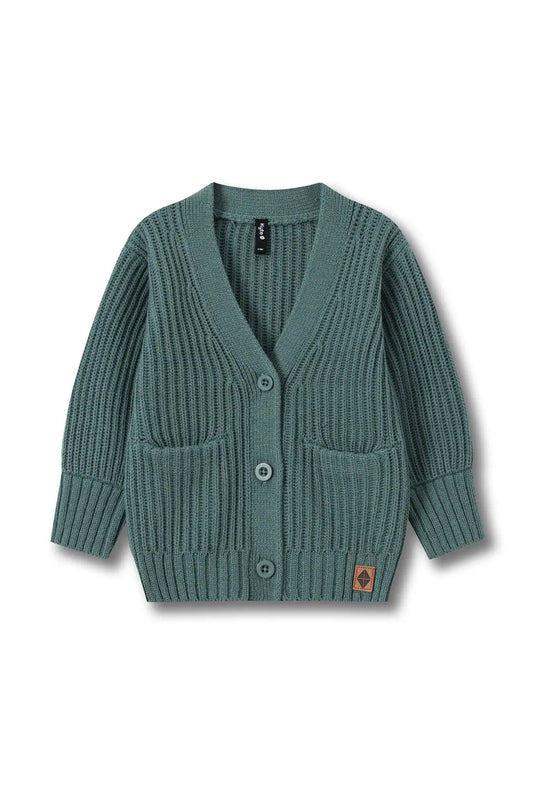 Chunky Knit Oversized Cardigan in Pine