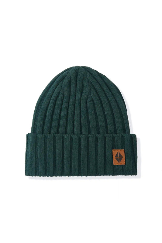Chunky Knit Ribbed Beanie in Cypress
