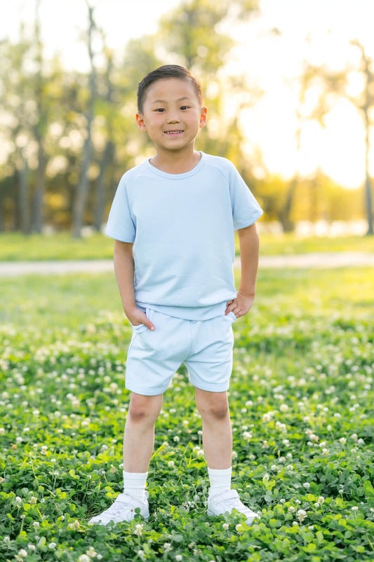 Short Sleeve Jogger Set in Breeze