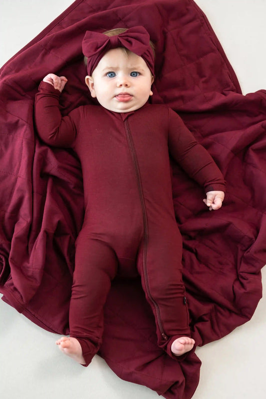 Baby Blanket in Burgundy 1.0
