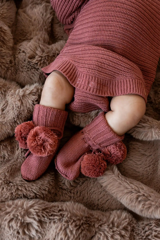 Knit Booties in Ember