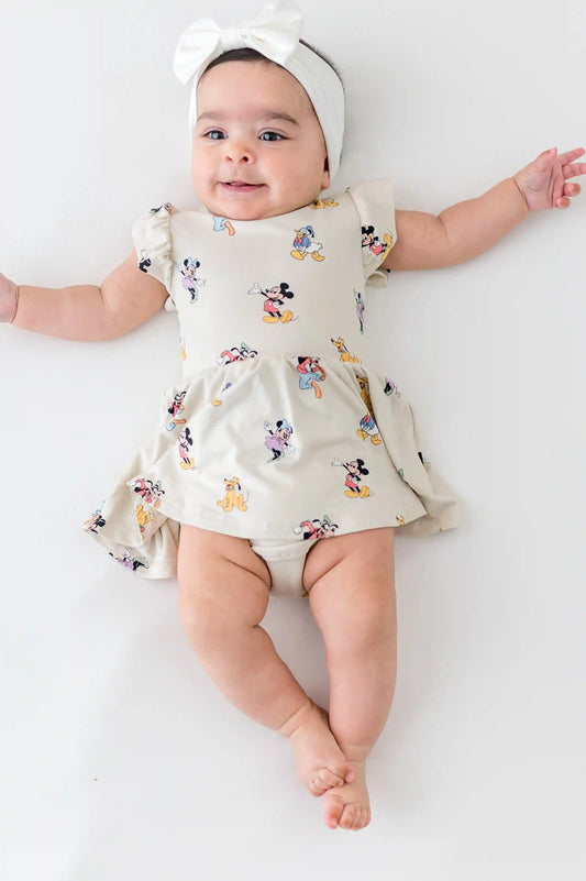 Twirl Bodysuit Dress in Mickey Mouse and Friends