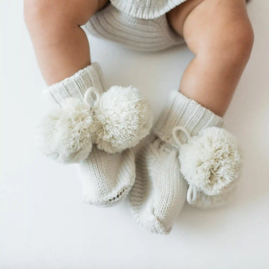 Knit Booties in Oat