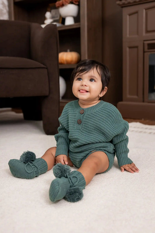 Knit Booties in Pine