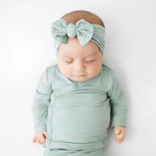 Knotted Bow Headband in Sage