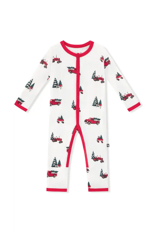 Romper in Holiday Tree Farm