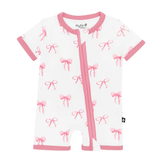 Zippered Shortall Romper in Bow