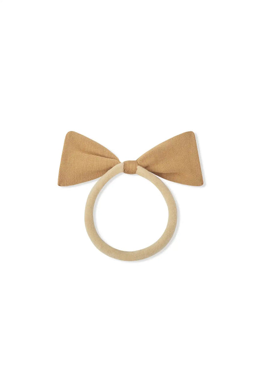 Tiny Nylon Bow in Ochre