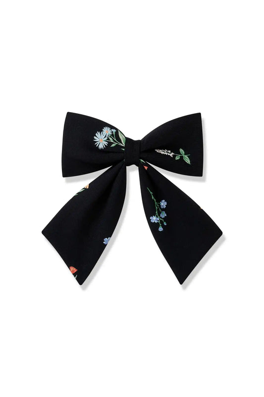 Large Alligator Clip Bow in Midnight Wildflower