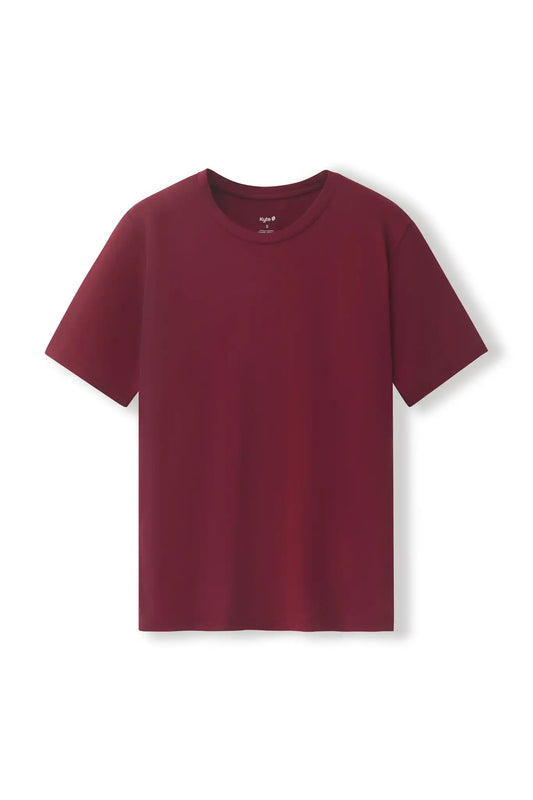 Men's Crew Neck Tee in Burgundy
