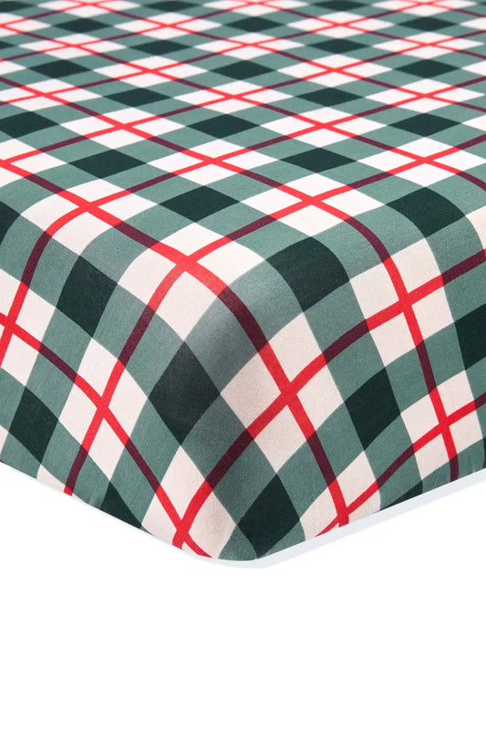 Crib Sheet in Holiday Plaid