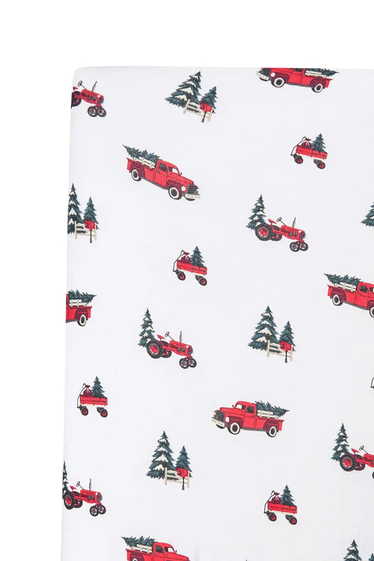 Crib Sheet in Holiday Tree Farm