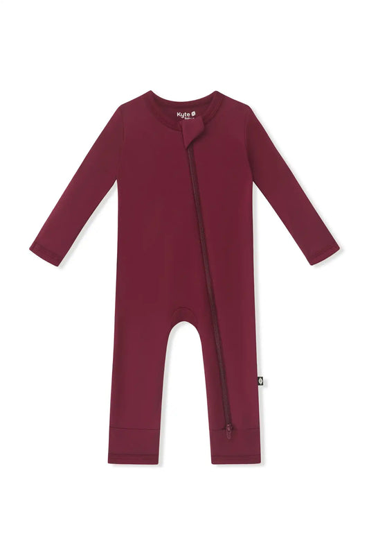 Zippered Romper in Burgundy