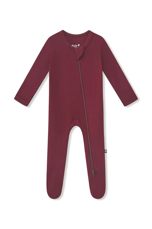 Zippered Footie in Burgundy
