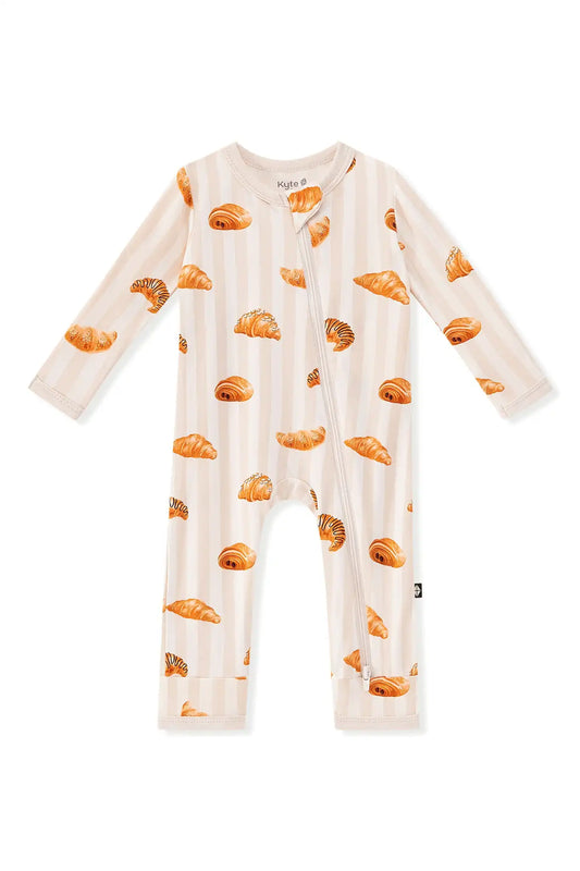 Zippered Romper in Croissant