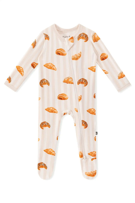 Zippered Footie in Croissant