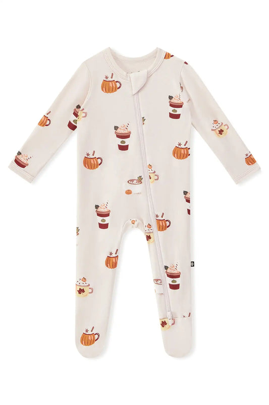 Zippered Footie in Pumpkin Spice Latte