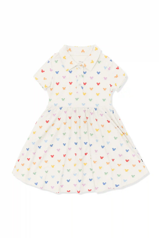 Polo Dress in Pastel Mickey Mouse
