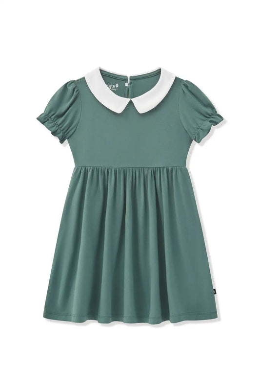 Peter Pan Collar Dress in Pine