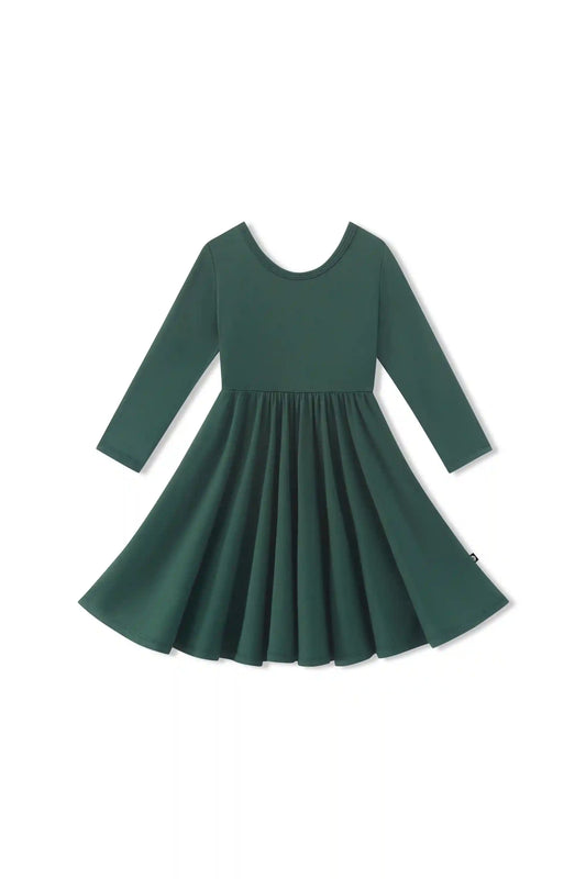 Long Sleeve Twirl Dress in Cypress