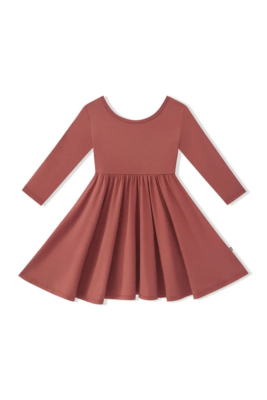 Long Sleeve Twirl Dress in Ember