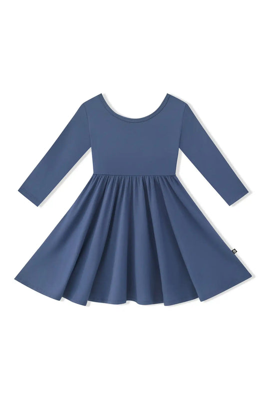 Long Sleeve Twirl Dress in Oxford