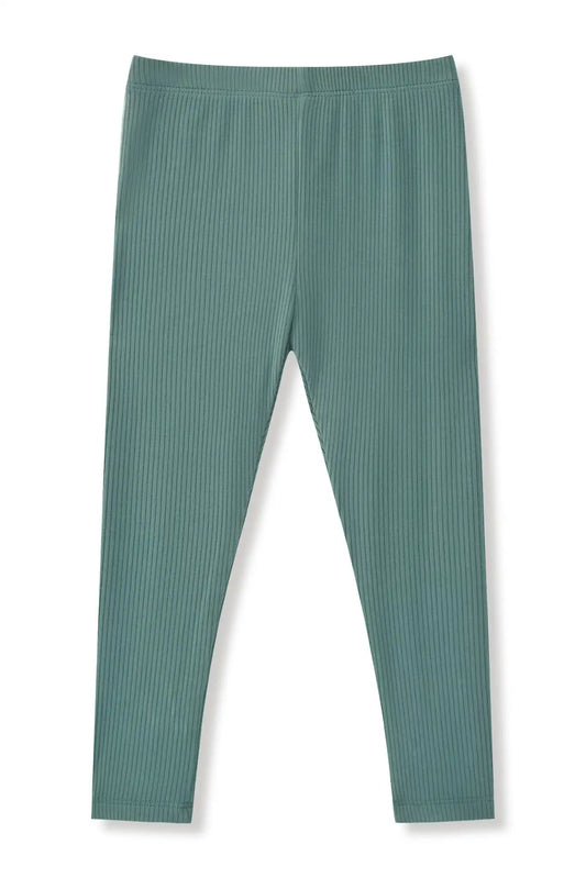 Ribbed Leggings in Pine