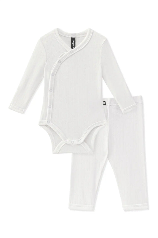 Pointelle Kimono Set in Cloud