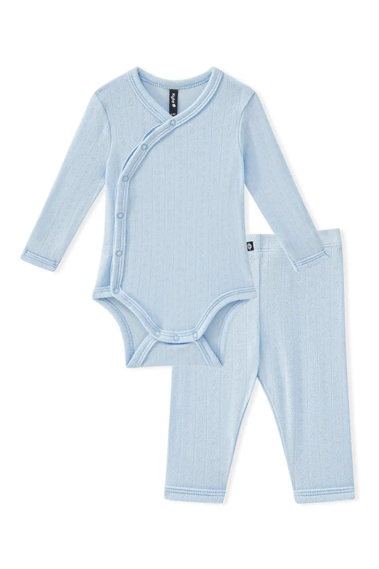Pointelle Kimono Set in Breeze