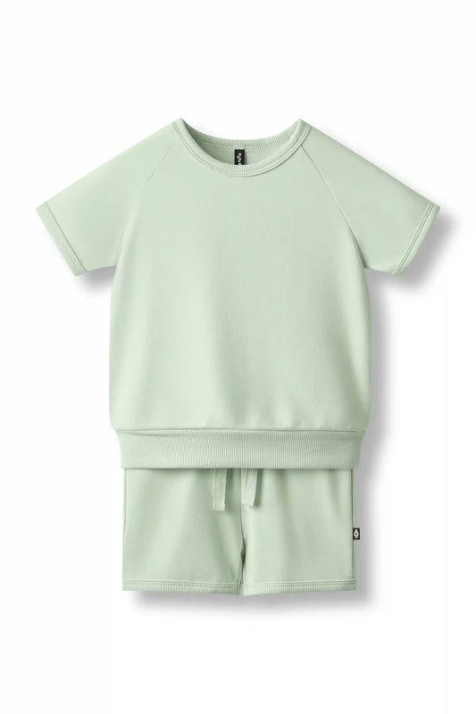 Short Sleeve Jogger Set in Basil