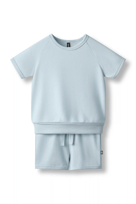 Short Sleeve Jogger Set in Fog