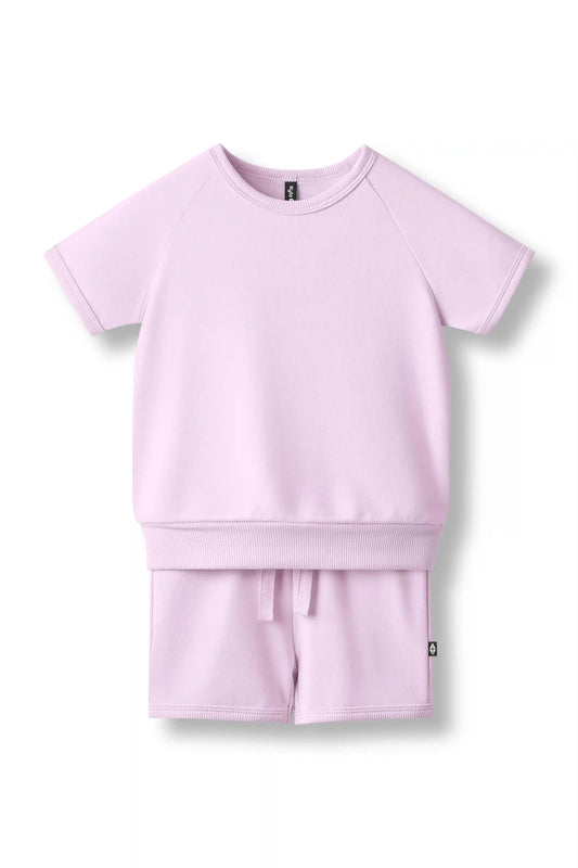Short Sleeve Jogger Set in Thistle