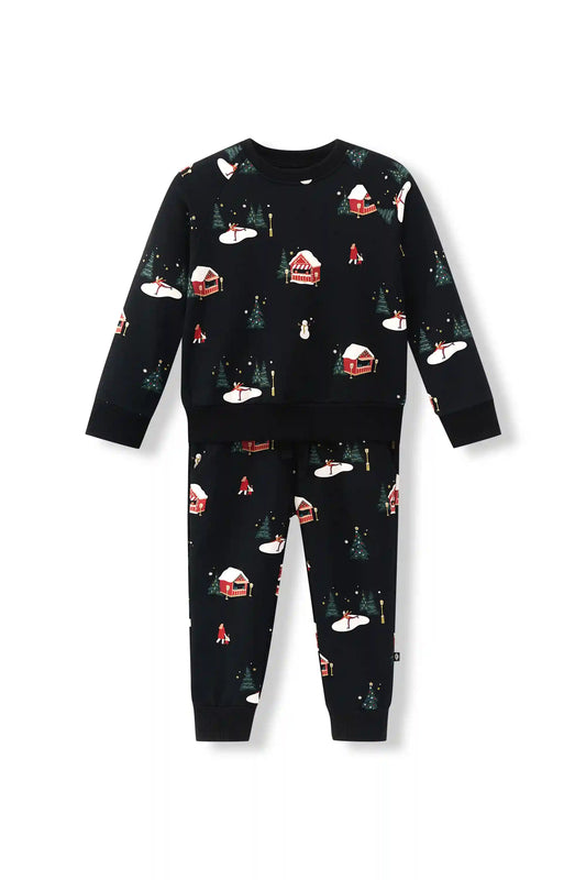 Long Sleeve Jogger Set in Winter Wonderland