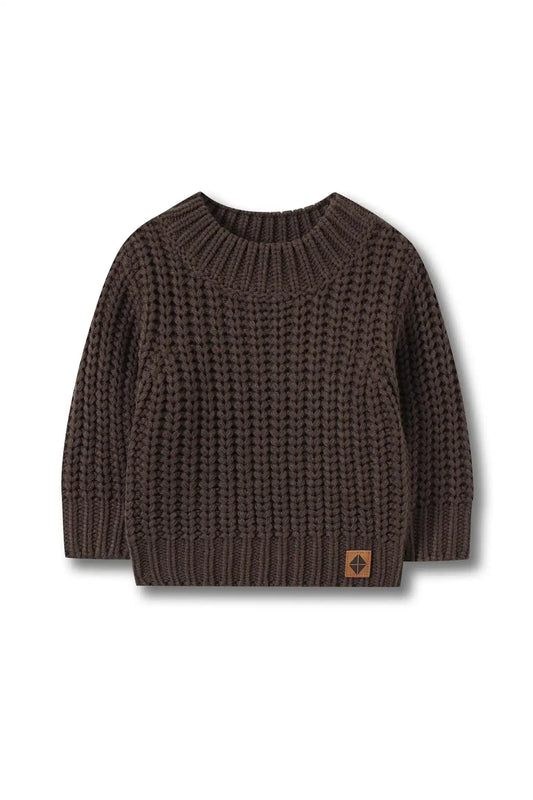 Chunky Knit Sweater in Espresso