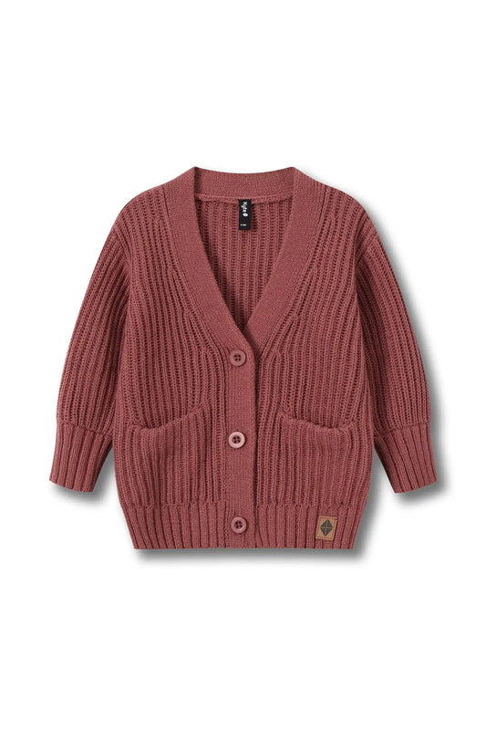 Chunky Knit Oversized Cardigan in Ember