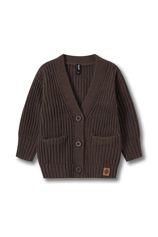 Chunky Knit Oversized Cardigan in Espresso