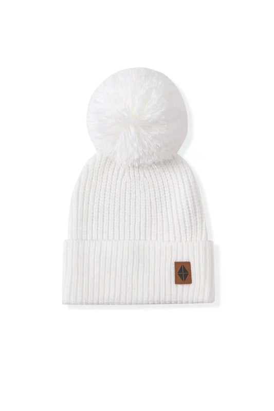 Chunky Knit Pom Beanie in Cloud