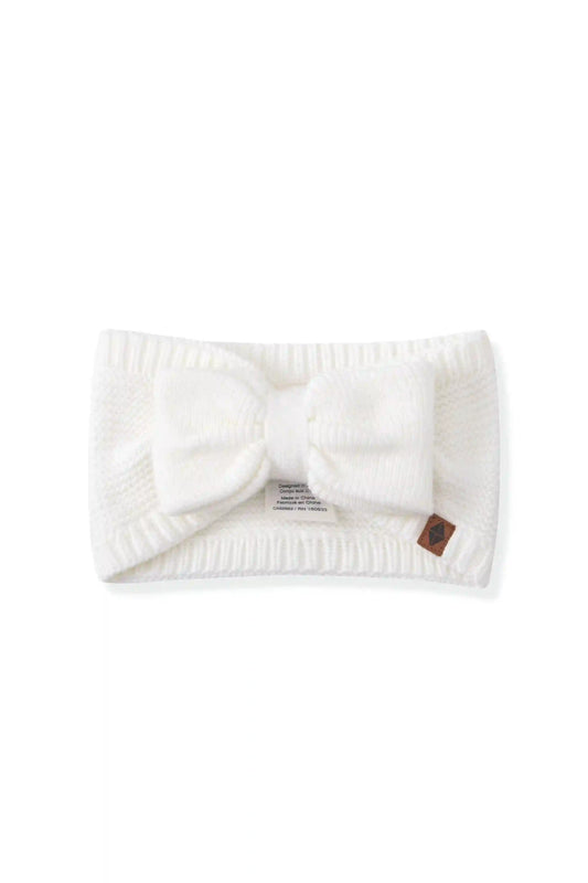 Chunky Knit Bow Headband in Cloud
