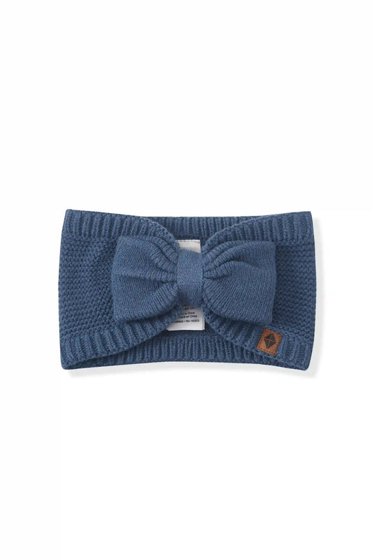 Chunky Knit Bow Headband in Oxford