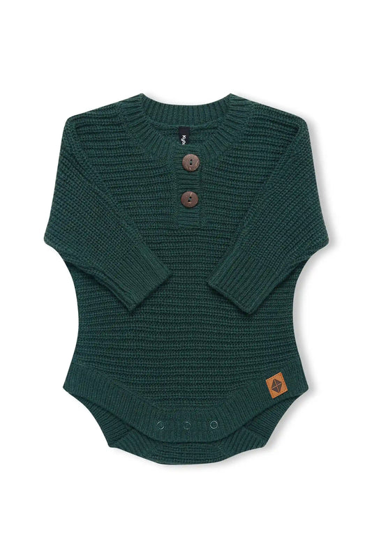 Chunky Knit Romper in Cypress