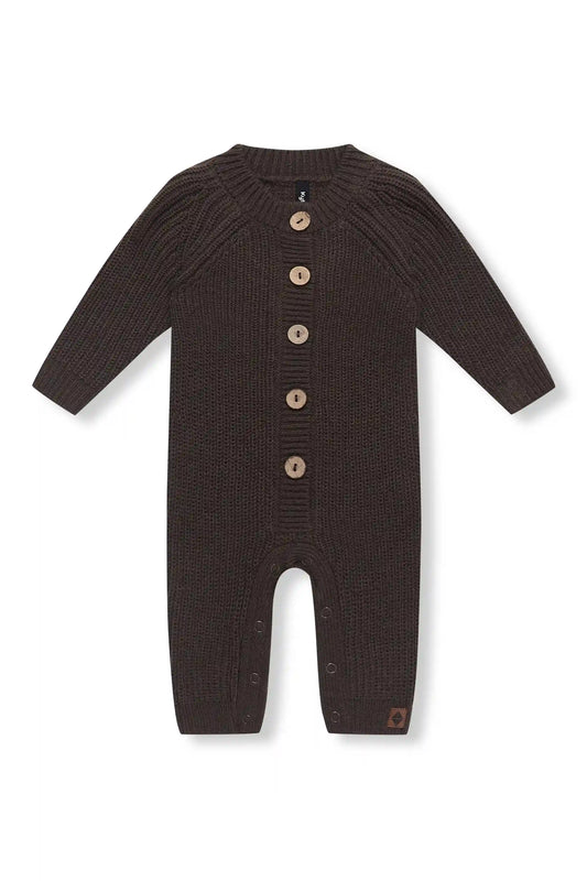 Chunky Knit Jumpsuit in Espresso