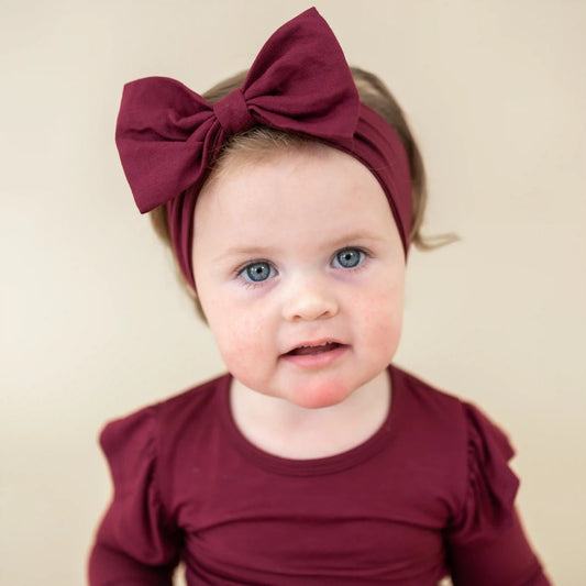 Bow Headband in Burgundy