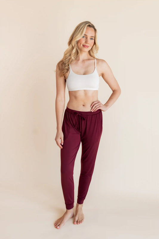 Women's Jogger Pants in Burgundy