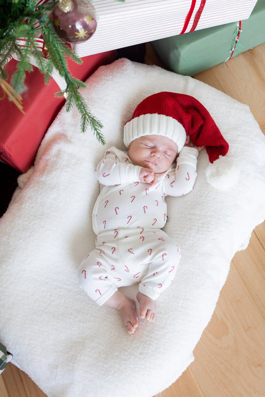 Pointelle Kimono Set in Candy Cane
