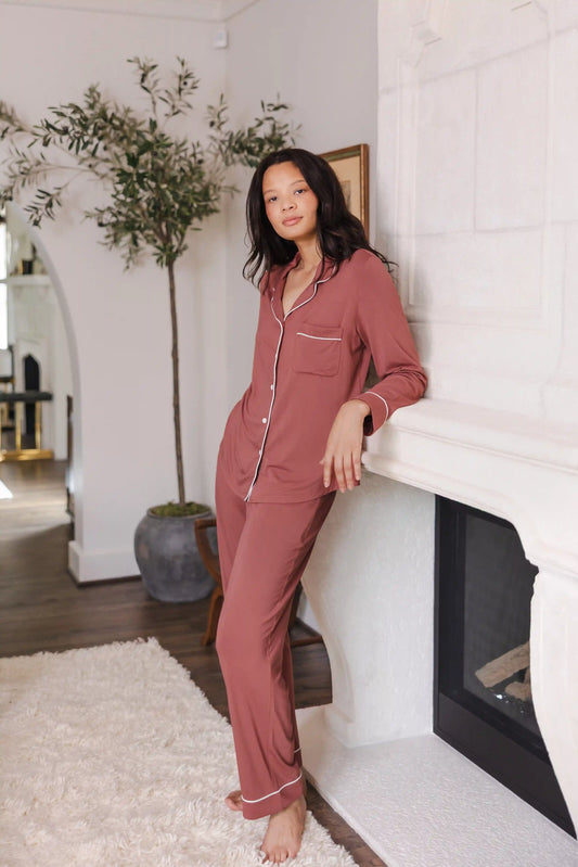 Long-Sleeved Women's Pajama Set in Ember