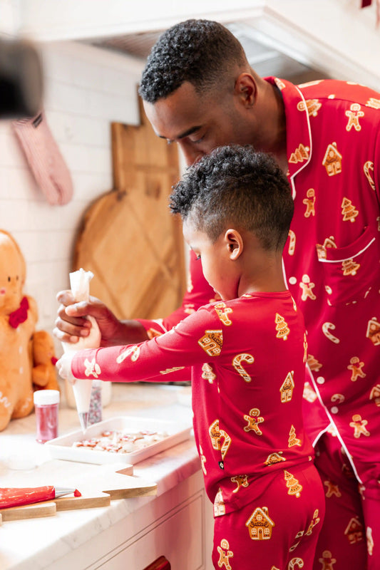 Men's Long Sleeve Pajama Set in Gingerbread